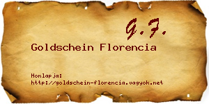 Goldschein Florencia névjegykártya
